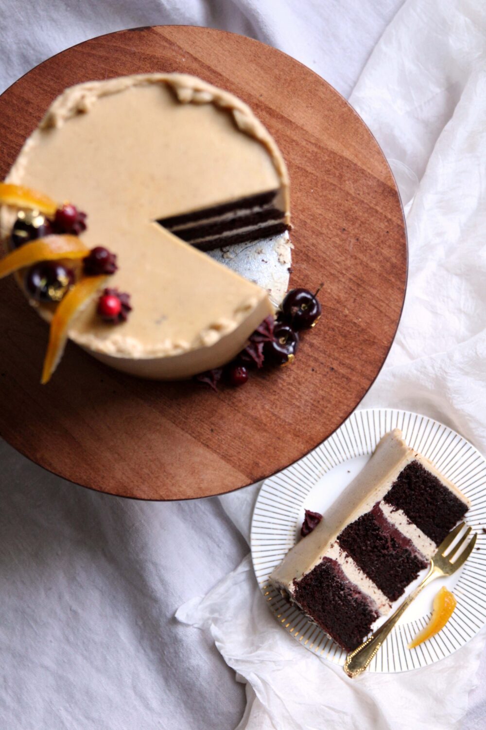 Recipe - Chocolate Cranberry and Chestnut Cake Recipe - Cove Cake